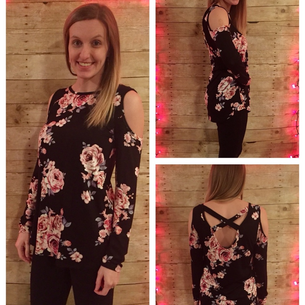 Brand new! Floral Cold Shoulder Top